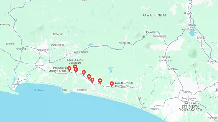 Lokasi Agen Bus Efisiensi Kebumen