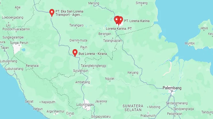 Lokasi Agen Bus PO Lorena Jambi