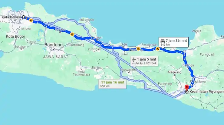 Rute Bekasi Piyungan