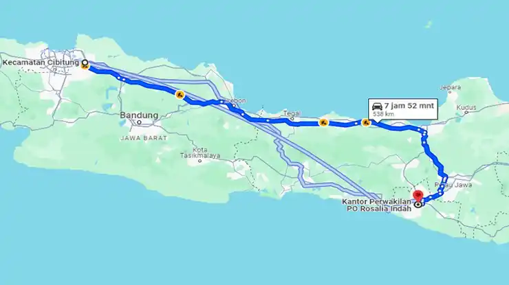 Rute Bus Rosalia Indah Cibitung Rosin Yogya