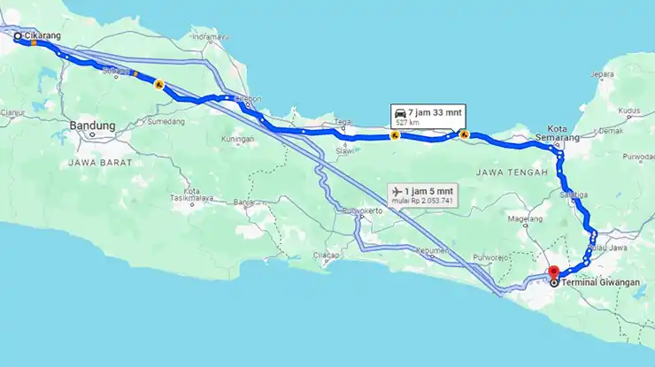 Rute Bus Rosalia Indah Cikarang Terminal Giwangan