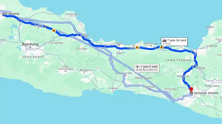 Rute Bus Rosalia Indah Cikarang Terminal Jombor