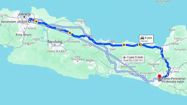 Rute Bus Rosalia Indah Jatiasih Rosin Yogya