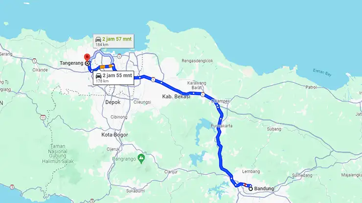 Rute Bus Primajasa Bandung Tangerang