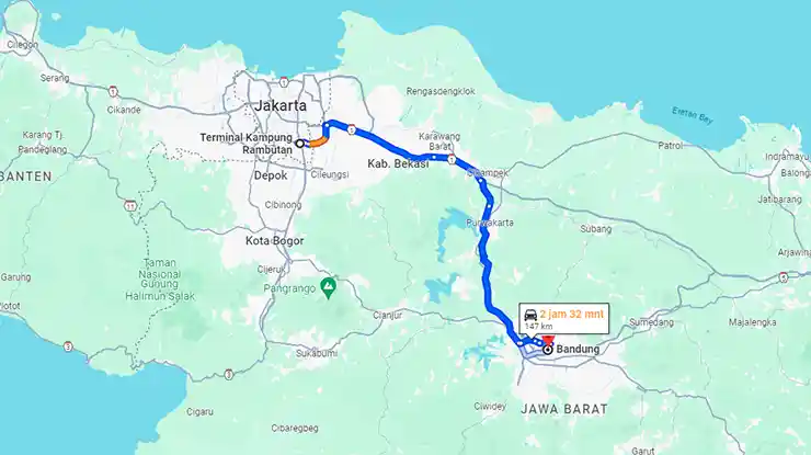 Terminal Kampung Rambutan ke Bandung