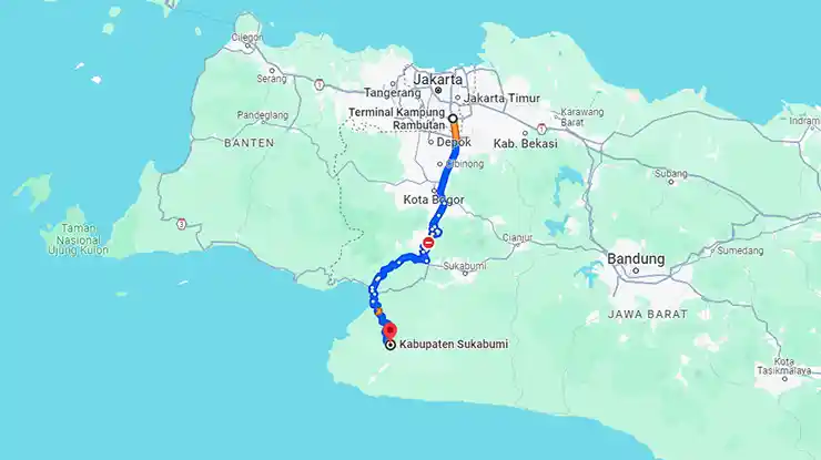 Terminal Kampung Rambutan ke Sukabumi