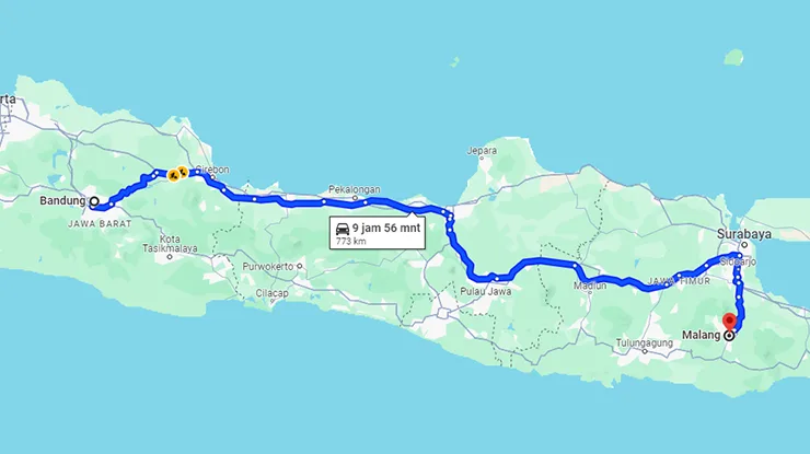 Rute Bus Pahala Kencana Bandung Malang