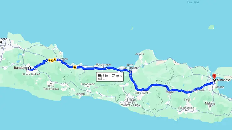 Rute Bus Sugeng Rahayu Bandung Surabaya