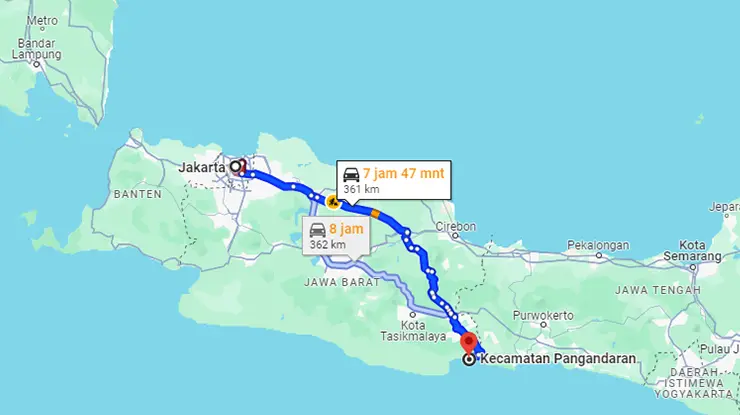 Rute Bus Budiman Jakarta Pangandaran