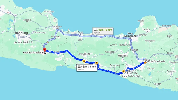 Rute Bus Budiman Solo Tasik