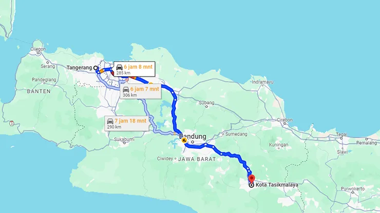 Rute Bus Budiman Tangerang Tasik