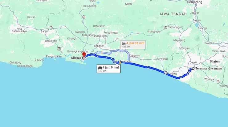 Rute Bus Efisiensi Jogja Cilacap