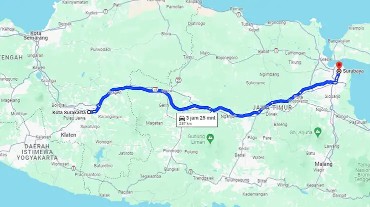 Rute Bus Eka Solo Surabaya