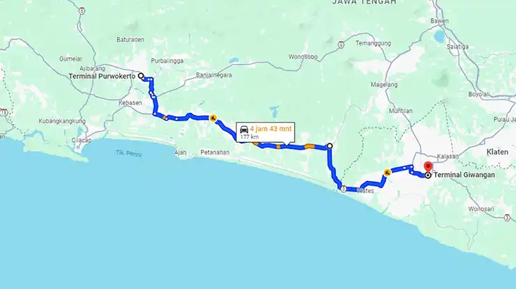 Rute Bus Sugeng Rahayu Purwokerto Jogja