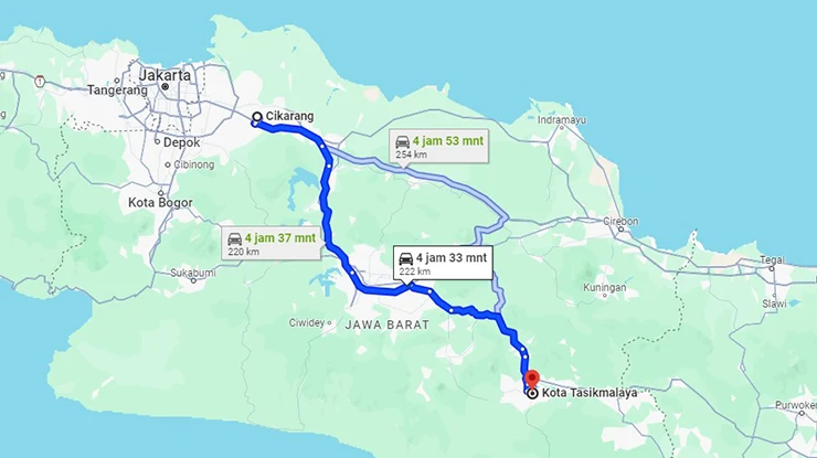 Rute Bus Budiman Cikarang Tasik