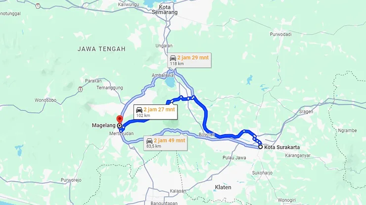 Rute Bus Eka Solo Magelang