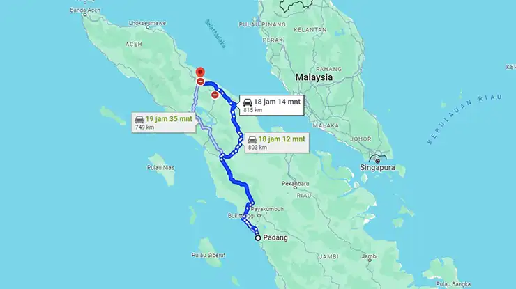 Rute Bus ALS Padang Medan