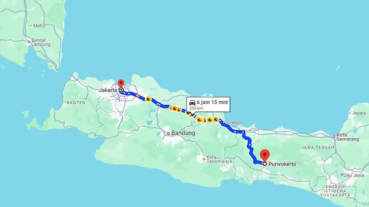 Rute Bus DAMRI Purwokerto Jakarta