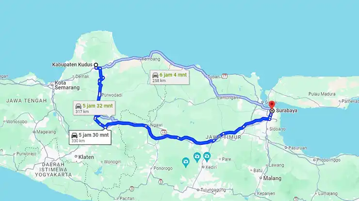 Rute Bus Jaya Utama Kudus Surabaya