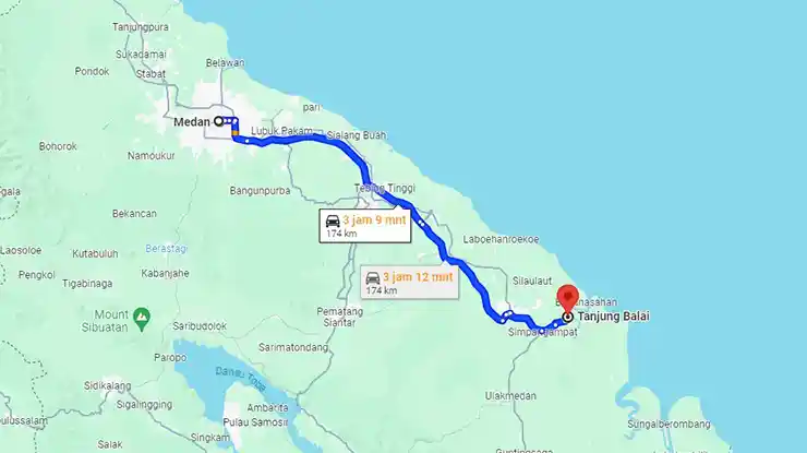 Rute Bus Rajawali Medan Tanjung Balai