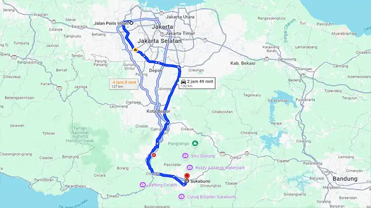 Rute Bus Karunia Bakti Poris Sukabumi